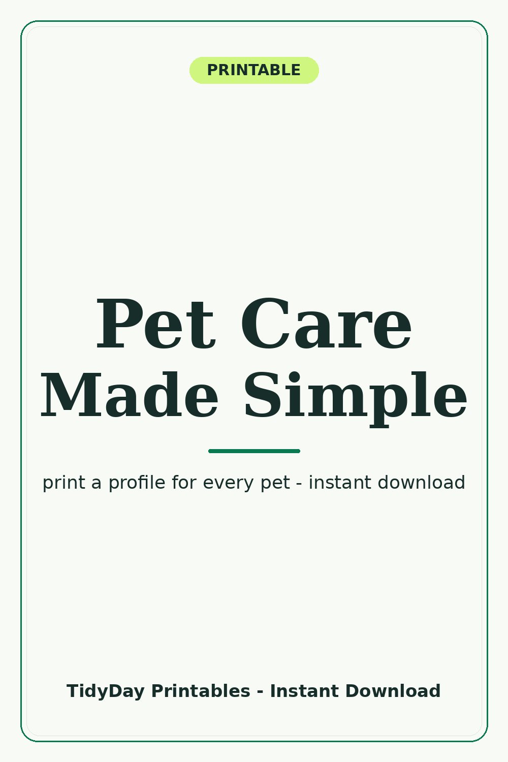 Printable pet sitter pack